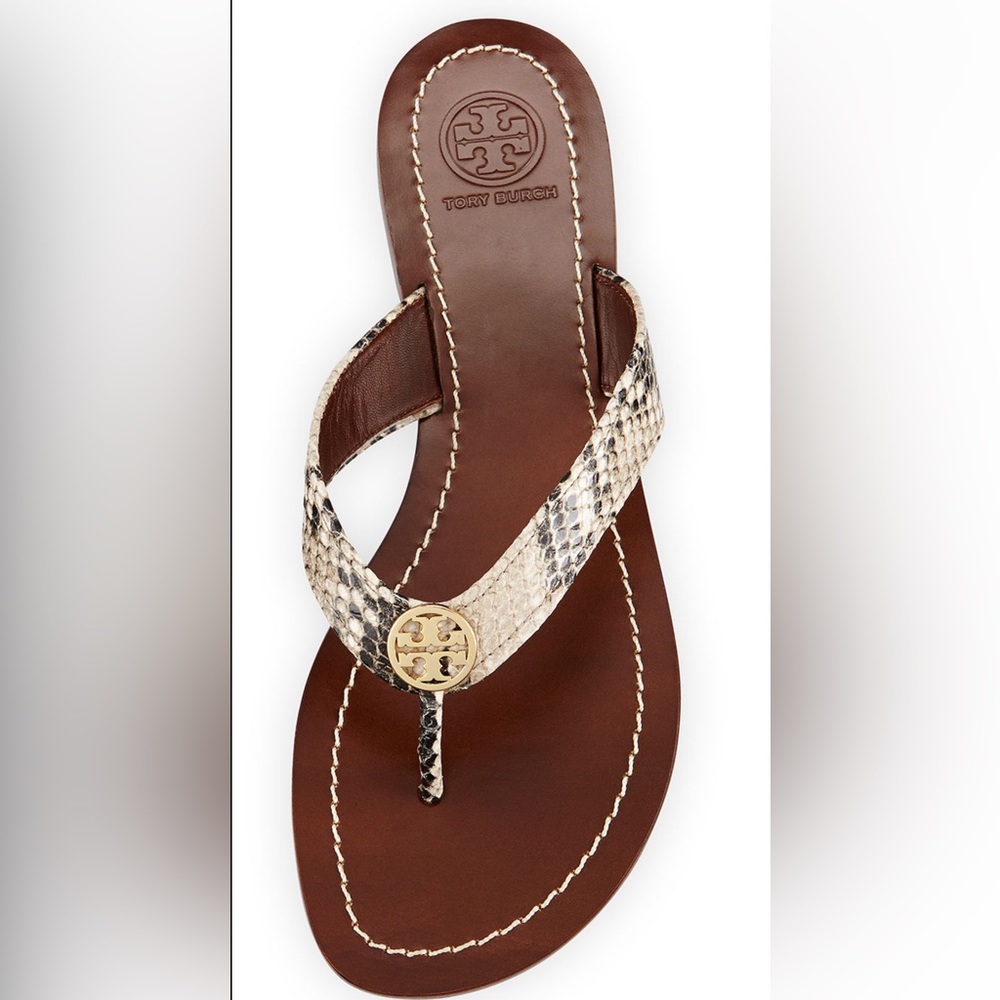 Tory Burch
Thora Snake-Print Logo Thong Sandal Size 36M